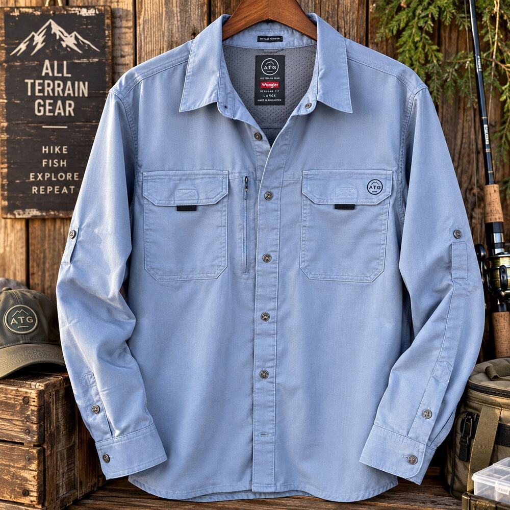 Wrangler ATG Men’s Large Blue Long Sleeve Outdoor